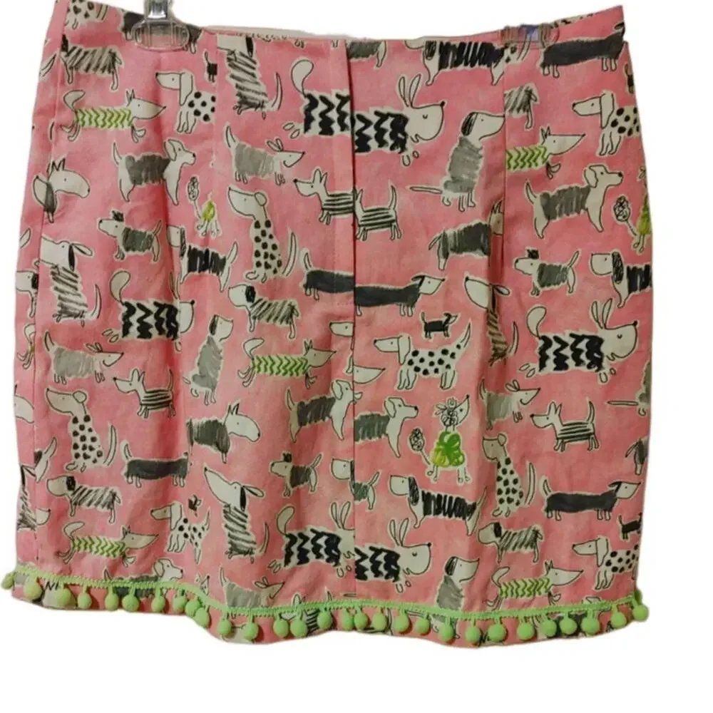Love, Lilly Skirt Mini Dogs Pom Poms Sz 10 - Picture 4 of 4